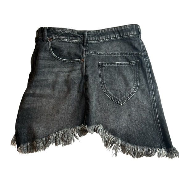 We The Free Women's Black Cotton Denim Raw Hem Fringe Maverick Size 28 Skirt - Picture 5 of 11
